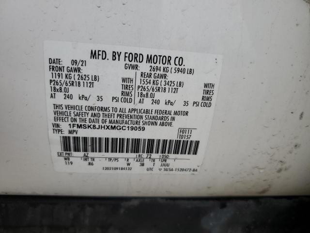 2021 FORD EXPLORER T 1FMSK8JHXMGC19059
