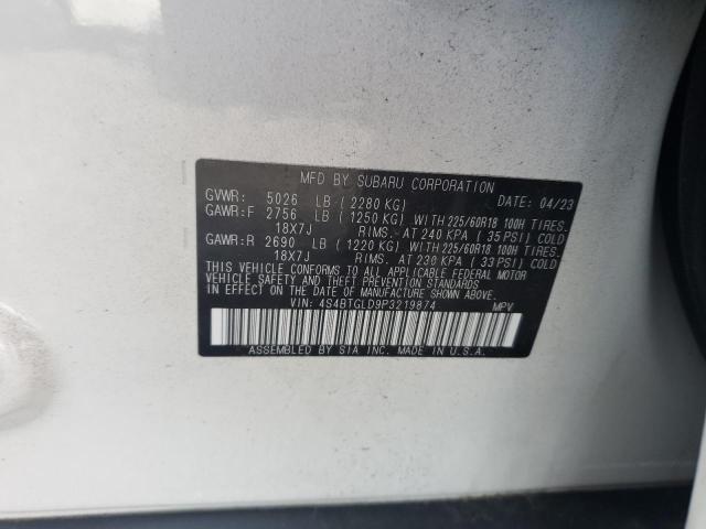 2023 SUBARU OUTBACK ONYX EDITION XT 4S4BTGLD9P3219874