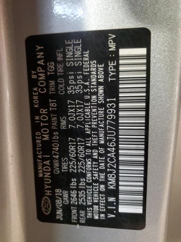 2018 HYUNDAI TUCSON SE KM8J2CA46JU779931