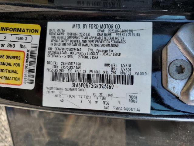2016 FORD FUSION SE - 3FA6P0H73GR394469