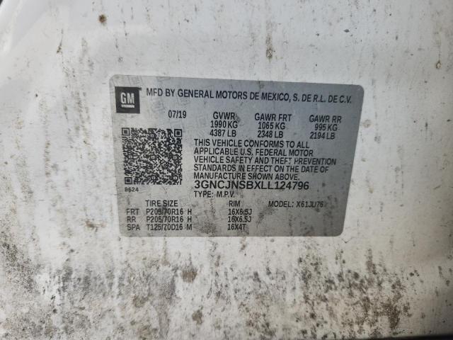 2020 CHEVROLET TRAX LS 3GNCJNSBXLL124796