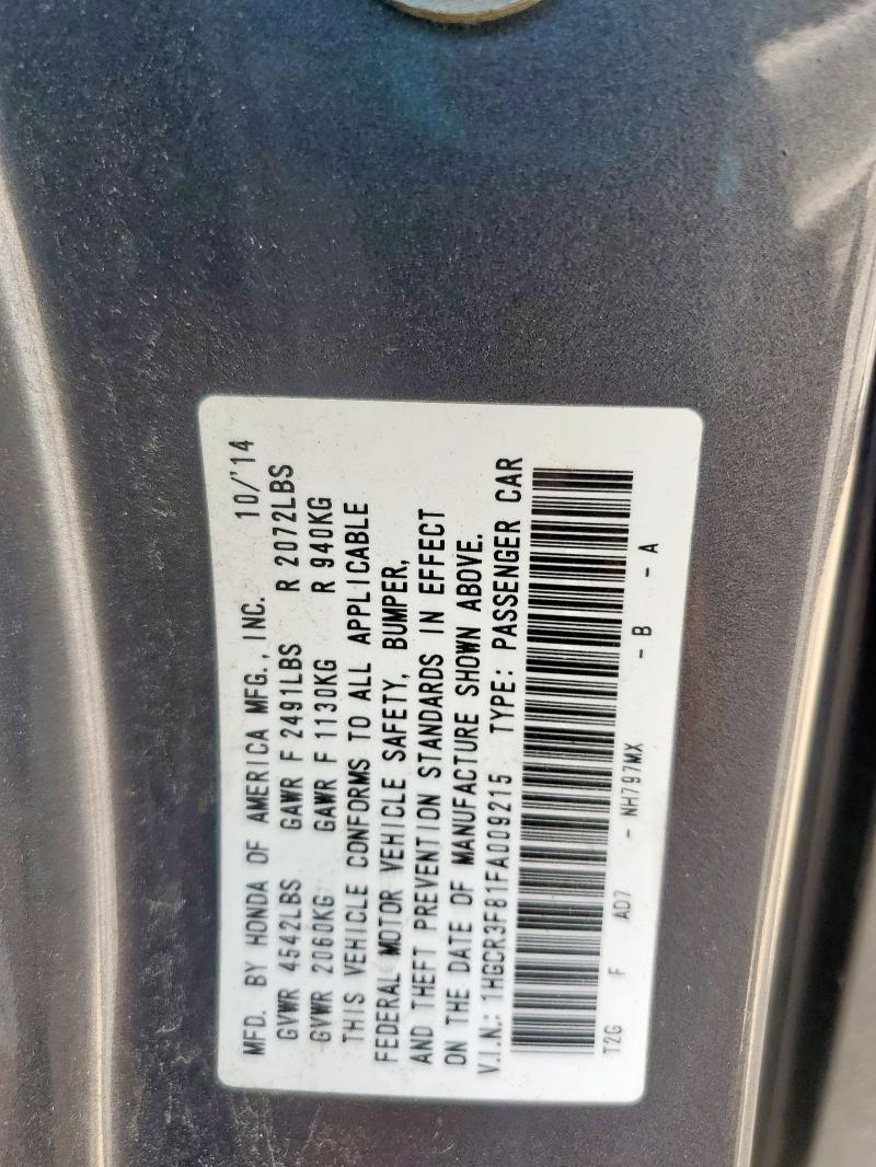 2015 HONDA ACCORD EXL 1HGCR3F81FA009215