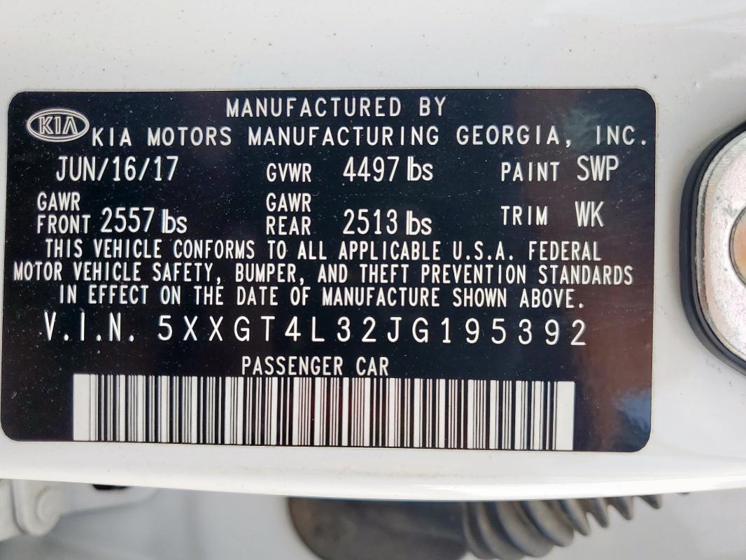 2018 KIA OPTIMA LX 5XXGT4L32JG195392