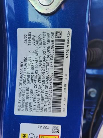 2022 HONDA CIVIC SI 2HGFE1E51NH475568