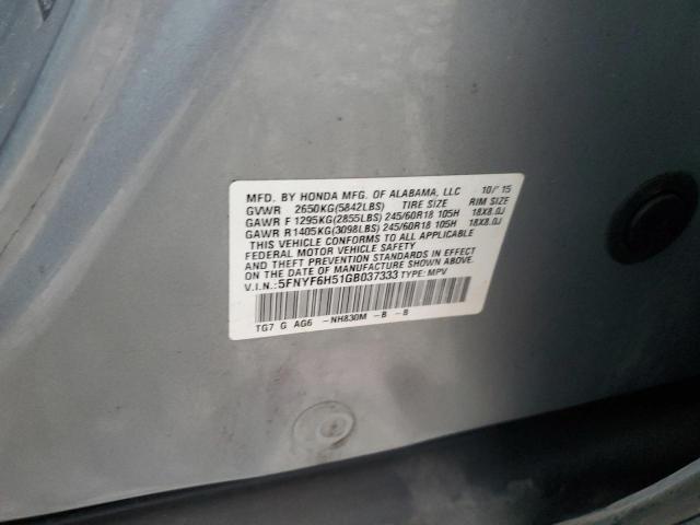 2016 HONDA PILOT EXL 5FNYF6H51GB037333