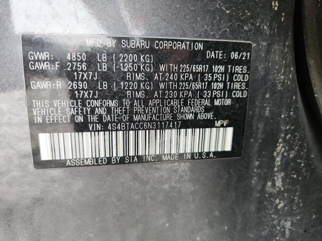 2022 SUBARU OUTBACK PR 4S4BTACC6N3117417
