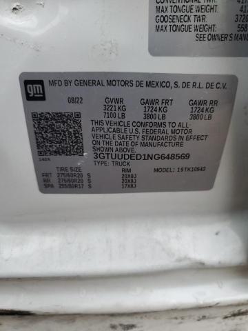 2022 GMC SIERRA K15 3GTUUDED1NG648569