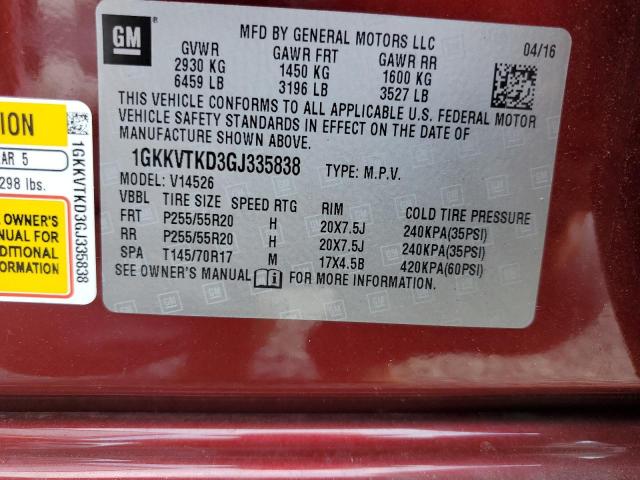 2016 GMC ACADIA DEN 1GKKVTKD3GJ335838