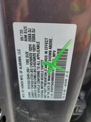 2021 HONDA PILOT SE 5FNYF5H24MB009747