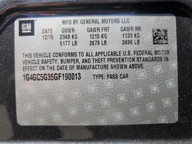 2016 BUICK LACROSSE 1G4GC5G35GF190013