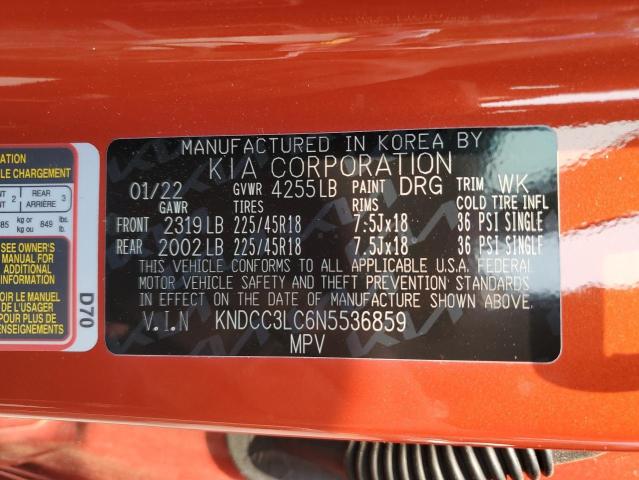 2022 KIA NIRO TOURI KNDCC3LC6N5536859