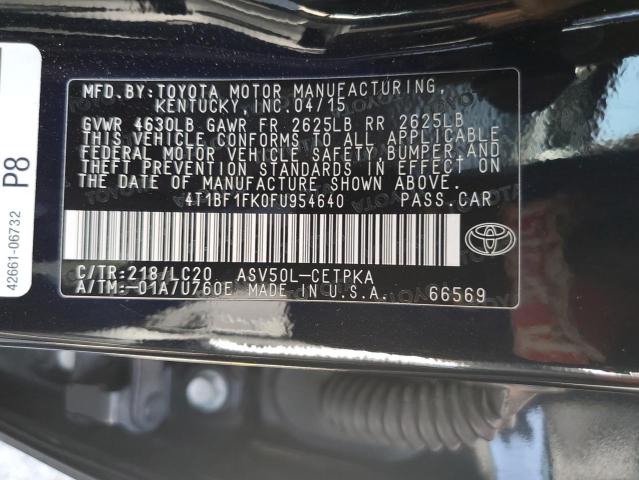 2015 TOYOTA CAMRY LE - 4T1BF1FK0FU954640