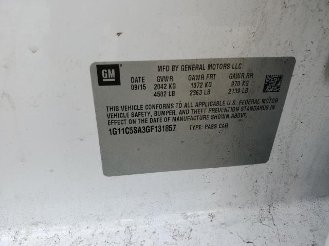 2016 CHEVROLET MALIBU LIMITED LT 1G11C5SA3GF131857