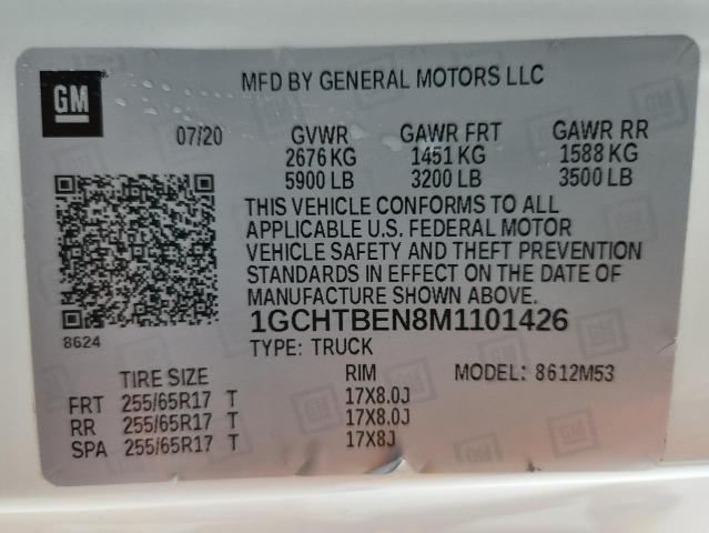 2021 CHEVROLET COLORADO - 1GCHTBEN8M1101426