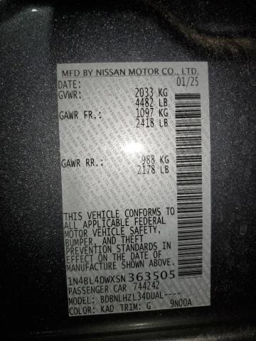 2025 NISSAN ALTIMA SV 1N4BL4DWXSN363505
