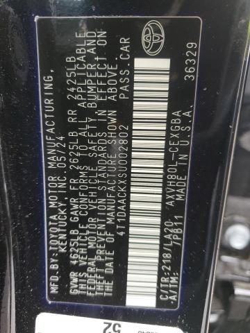 2025 TOYOTA CAMRY XSE 4T1DAACKXSU002802