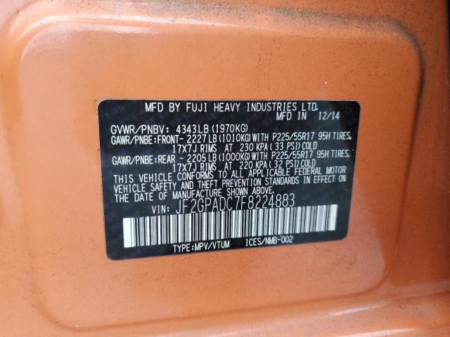 2015 SUBARU XV CROSSTR JF2GPADC7F8224883
