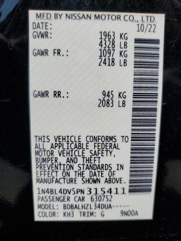 2023 NISSAN ALTIMA SV 1N4BL4DV5PN315411