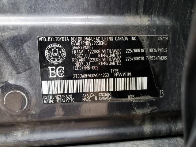 2019 TOYOTA RAV4 LIMITED 2T3DWRFV0KW011263