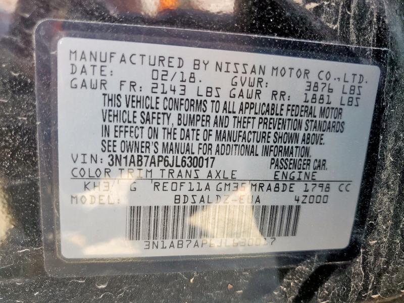2018 NISSAN SENTRA S 3N1AB7AP6JL630017