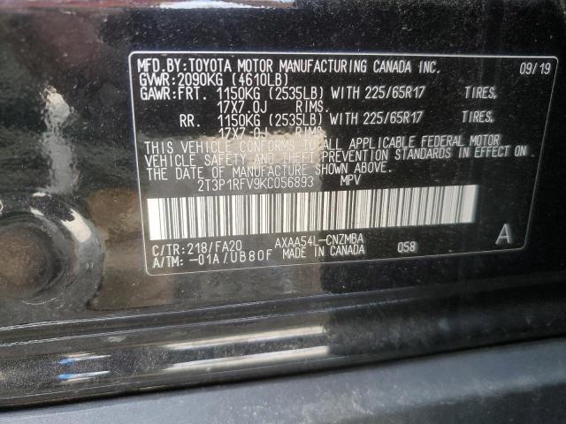 2019 TOYOTA RAV4 XLE 2T3P1RFV9KC056893