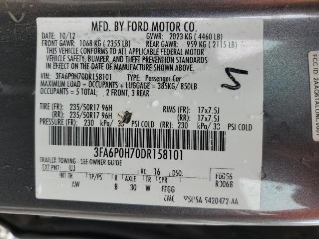 2013 FORD FUSION SE - 3FA6P0H70DR158101