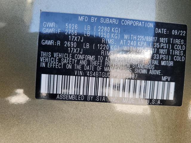 2023 SUBARU OUTBACK WI 4S4BTGUD7P3110487