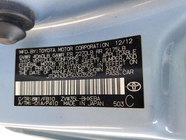 2013 TOYOTA PRIUS PLUG - JTDKN3DP5D3035057