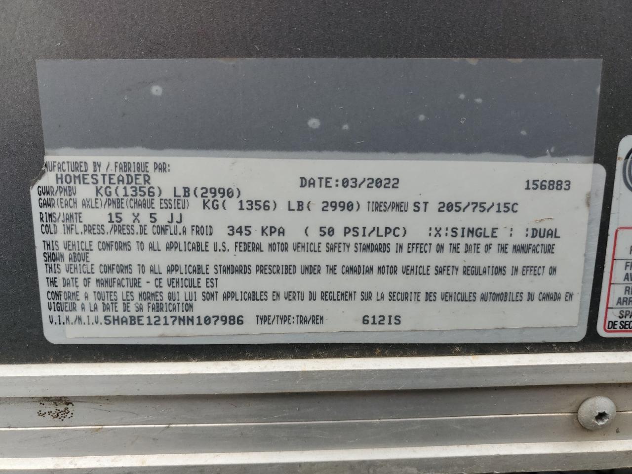 Lot #3215940783 2022 HOMESEADER UNKNOWN