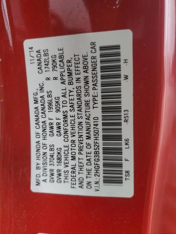 2015 HONDA CIVIC LX 2HGFG3B52FH507410