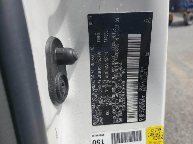 2015 TOYOTA SIENNA XLE 5TDDK3DC9FS094869