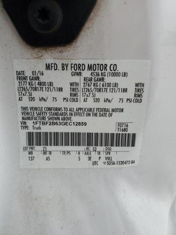 2016 FORD F250 SUPER 1FTBF2B63GEC12859