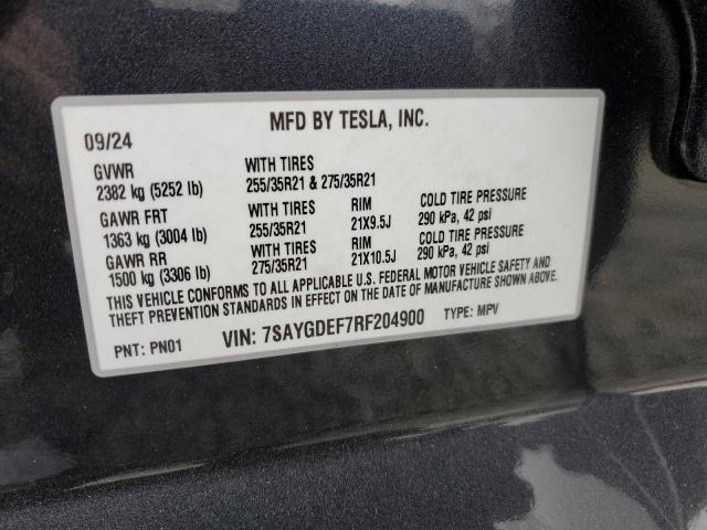 2024 TESLA MODEL Y 7SAYGDEF7RF204900
