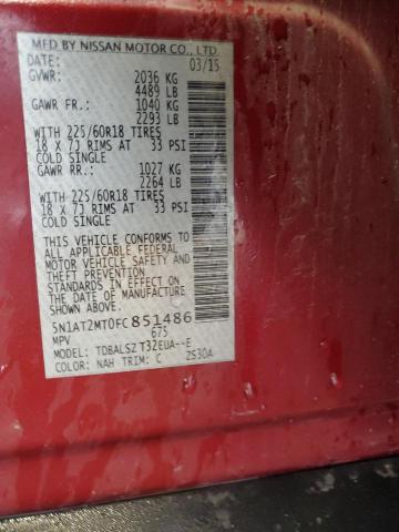 2015 NISSAN ROGUE S 5N1AT2MT0FC851486