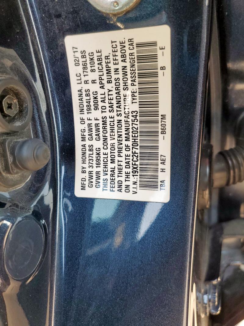 2017 HONDA CIVIC EX 19XFC2F70HE027543
