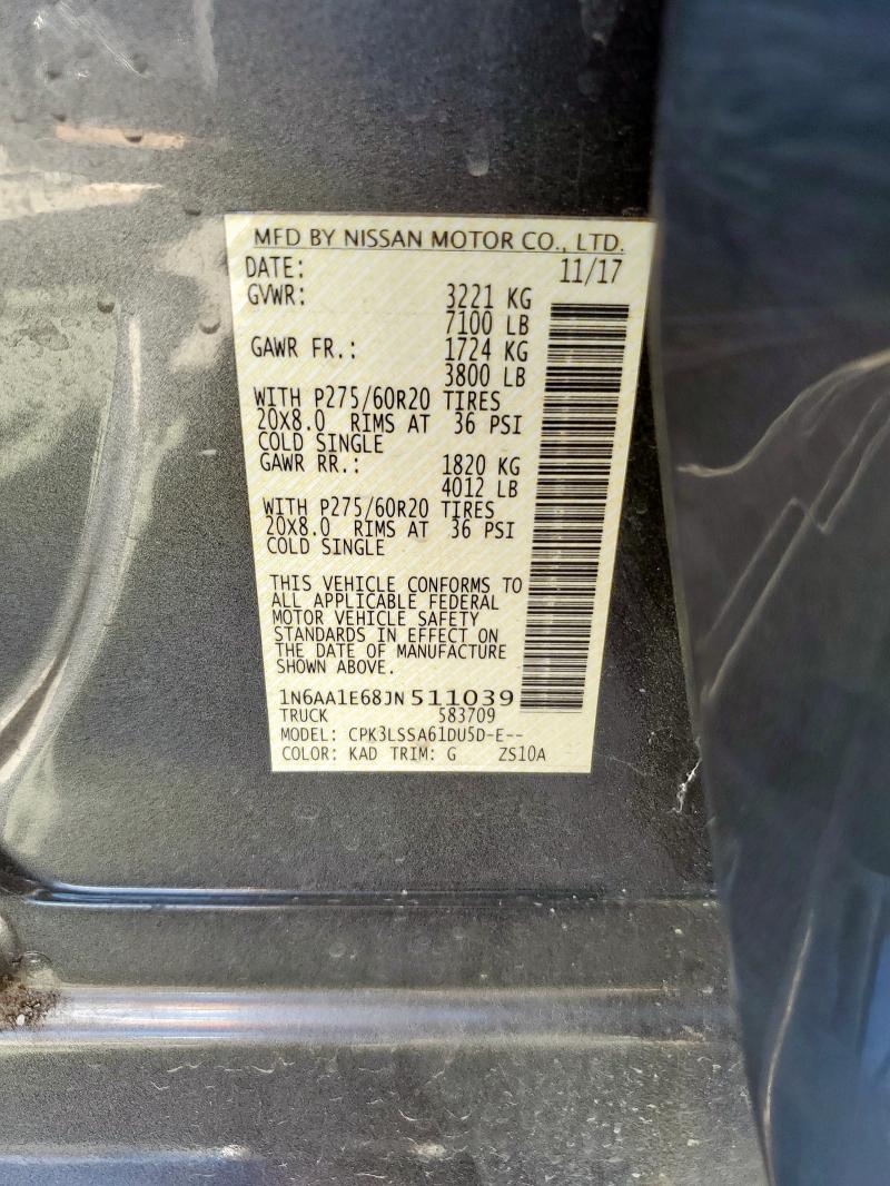 2018 NISSAN TITAN SV 1N6AA1E68JN511039