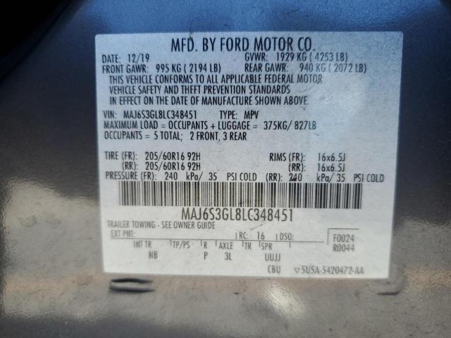 2020 FORD ECOSPORT S MAJ6S3GL8LC348451
