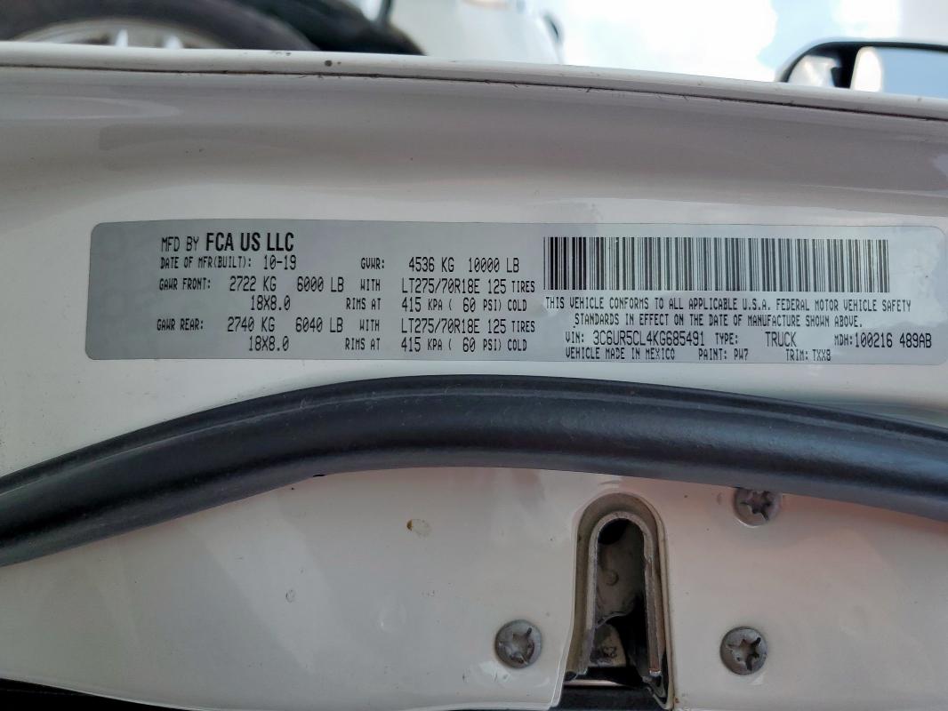 2019 RAM 2500 TRADE 3C6UR5CL4KG685491