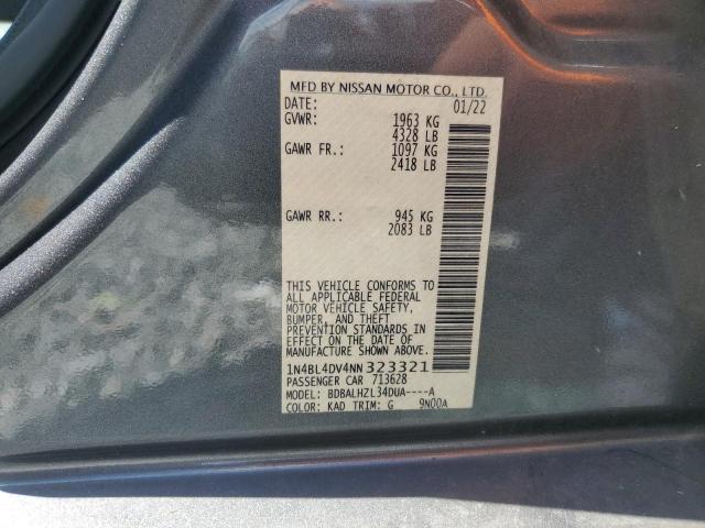 2022 NISSAN ALTIMA SV 1N4BL4DV4NN323321