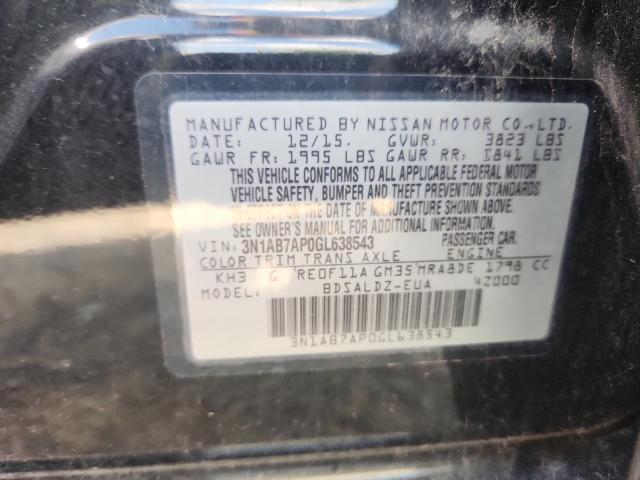 2016 NISSAN SENTRA S 3N1AB7AP0GL638543