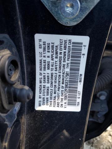 2016 HONDA CIVIC LX 19XFC2F59GE217581