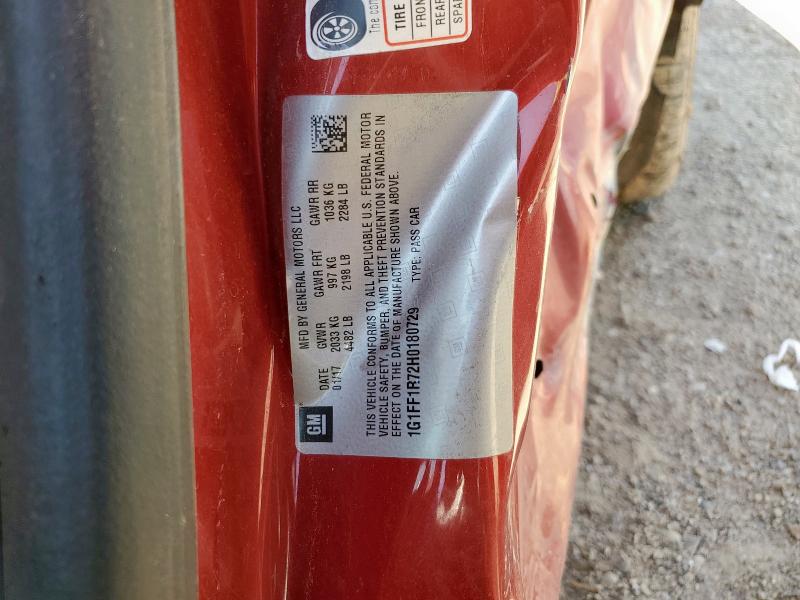 2017 CHEVROLET CAMARO SS 1G1FF1R72H0180729