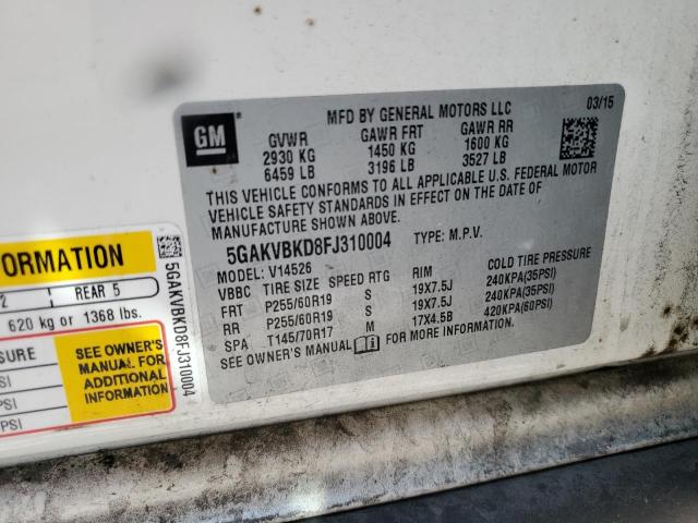 2015 BUICK ENCLAVE 5GAKVBKD8FJ310004