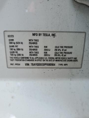 2023 TESLA MODEL Y 7SAYGDEE5PF690904