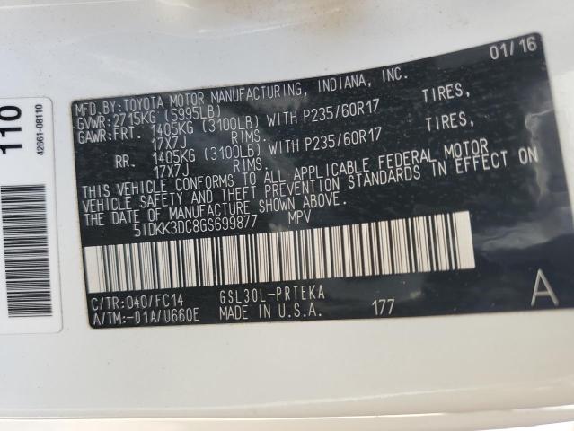 2016 TOYOTA SIENNA LE 5TDKK3DC8GS699877