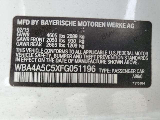 2015 BMW 428 I GRAN WBA4A5C5XFG051196