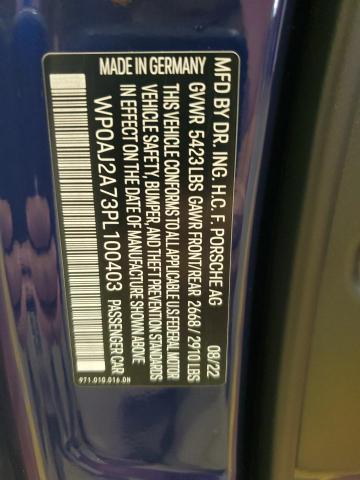 2023 PORSCHE PANAMERA B WP0AJ2A73PL100403