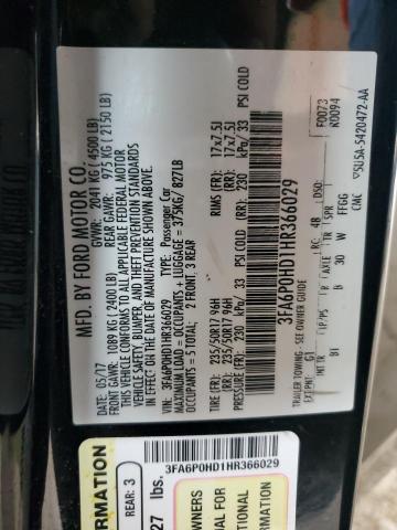 2017 FORD FUSION SE - 3FA6P0HD1HR366029