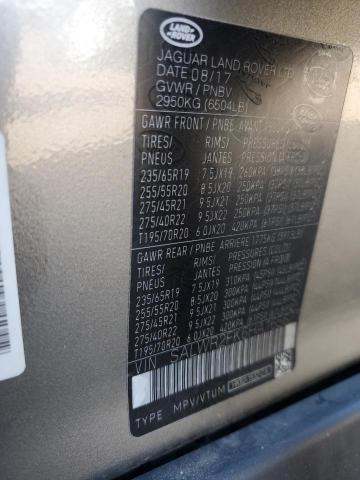 2017 LAND ROVER RANGE ROVE SALWR2FK6HA165621