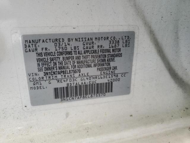 2014 NISSAN VERSA S - 3N1CN7AP8EL875570